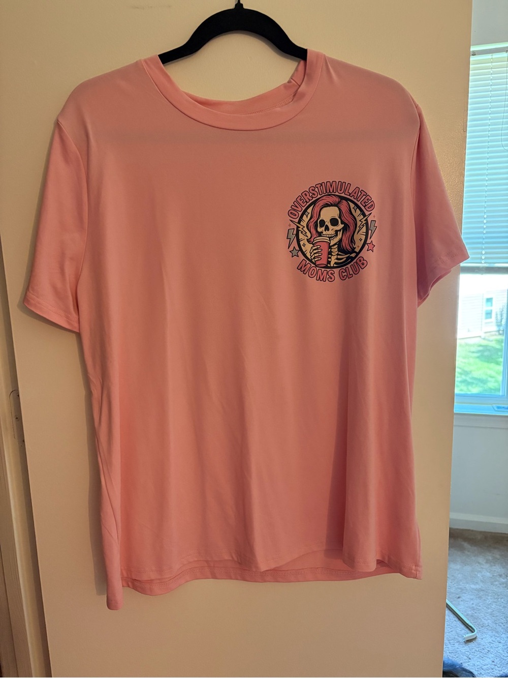 Pink Graphic Tee with Skull Logo